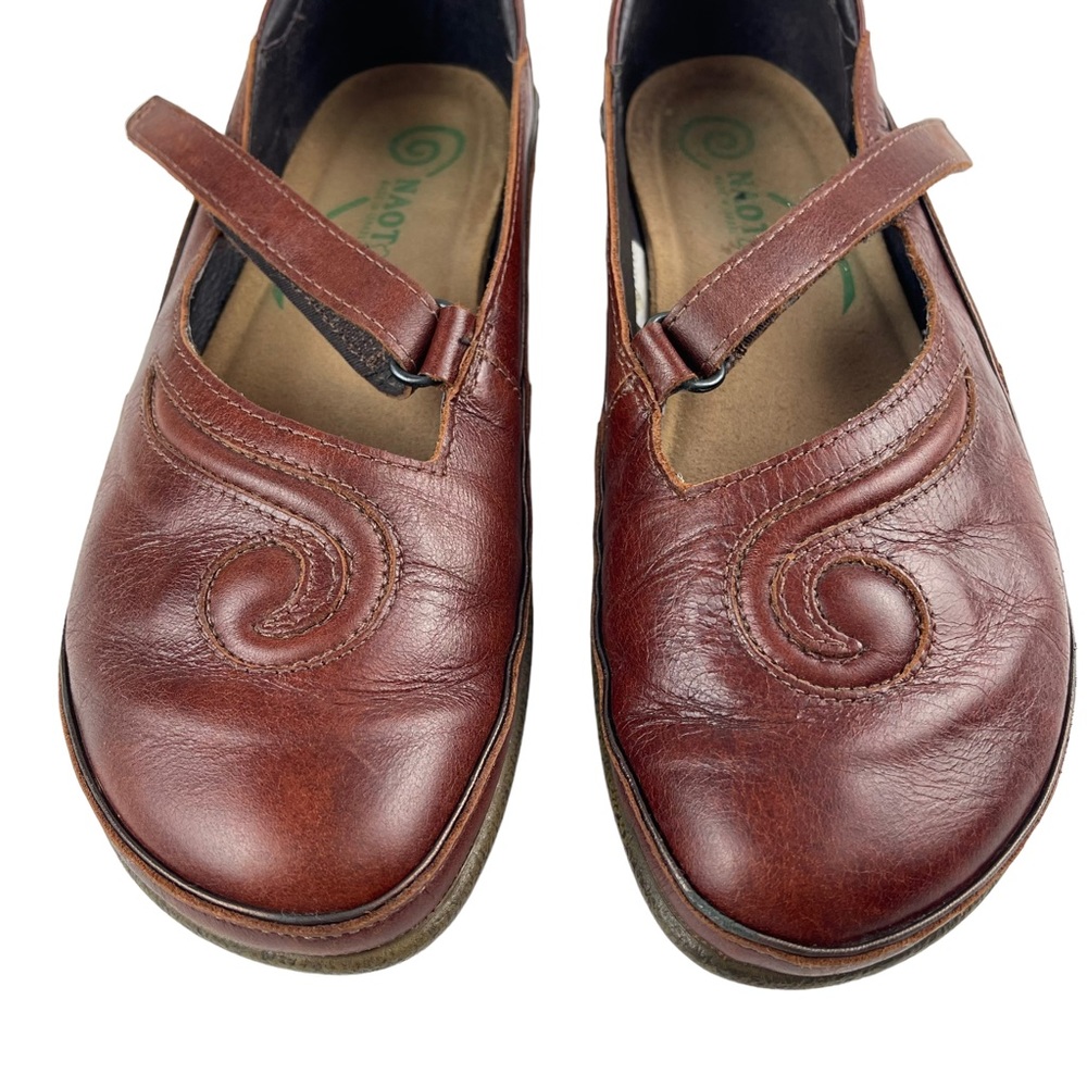 Women's Naot Matia Luggage Brown Leather Mary Jane Shoes Size 37 (US 6-6… - Picture 6 of 9